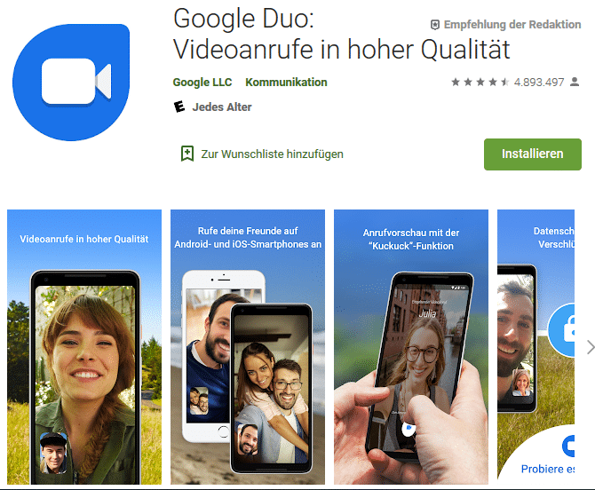 Download der Google Duo App