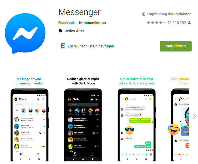 Download der Facebook Messenger App